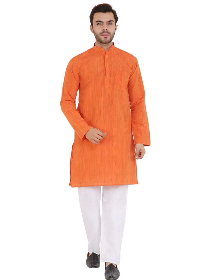 men solid mandarin neck long kurta - 21537897 -  Standard Image - 3
