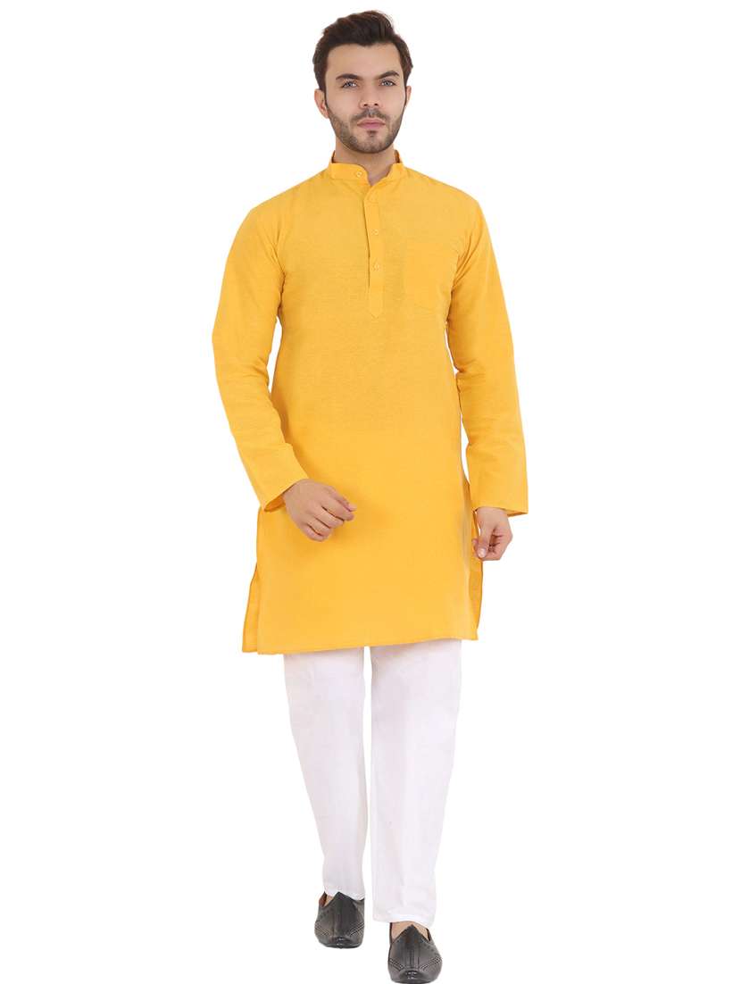 men solid mandarin neck long kurta - 21537908 -  Standard Image - 3