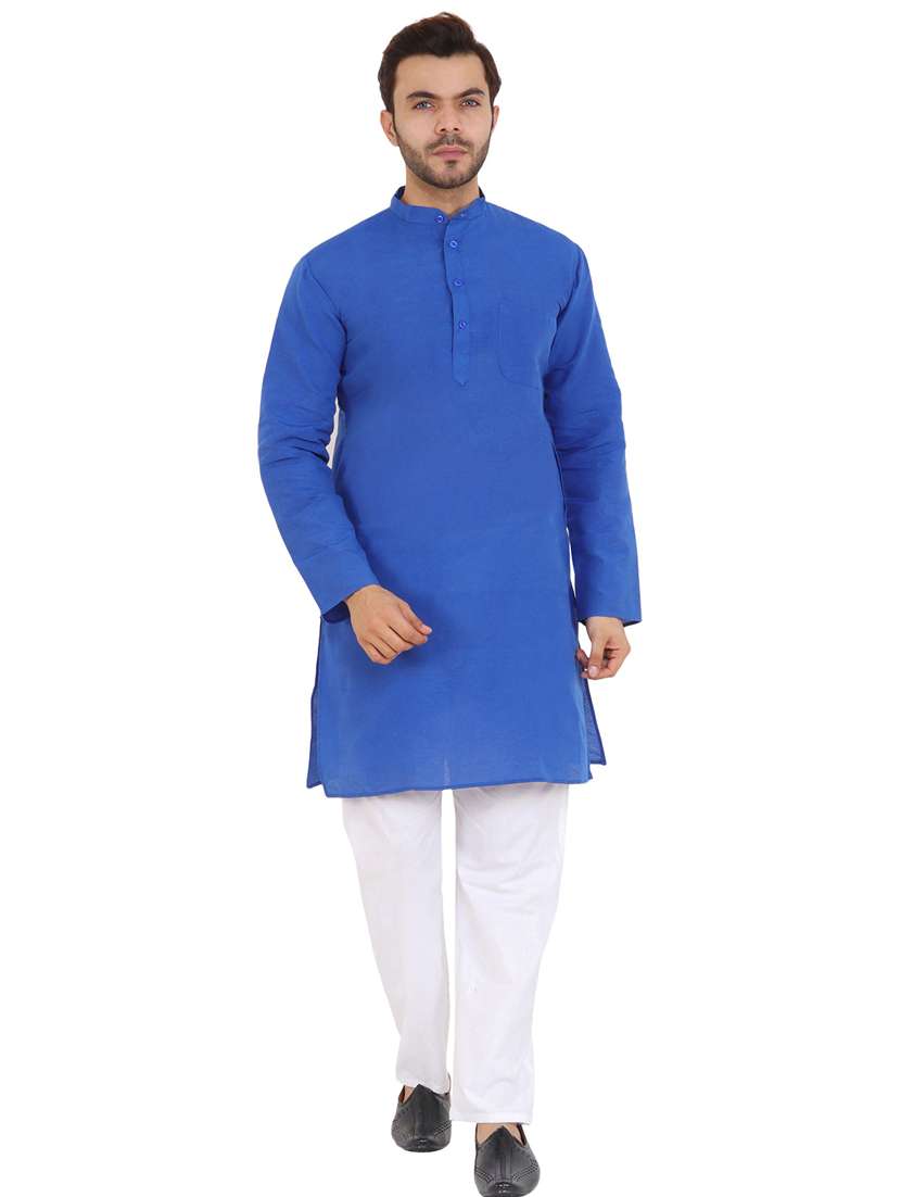men solid mandarin neck long kurta - 21537913 -  Standard Image - 3