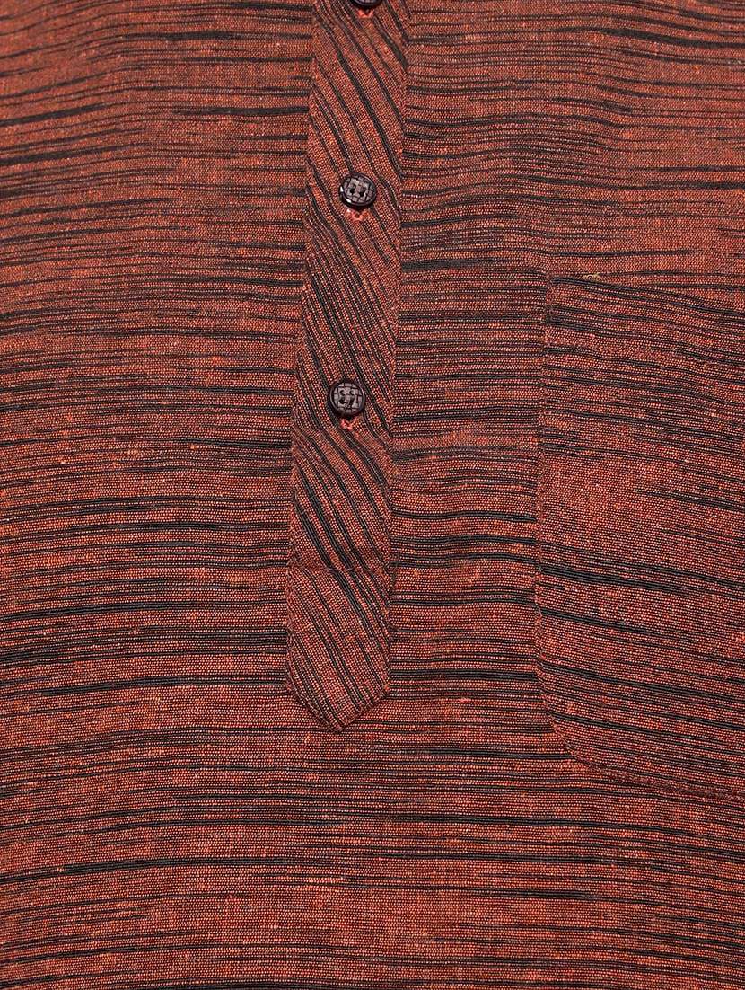 men self design mandarin neck short sleeve short kurta - 21537935 -  Standard Image - 5