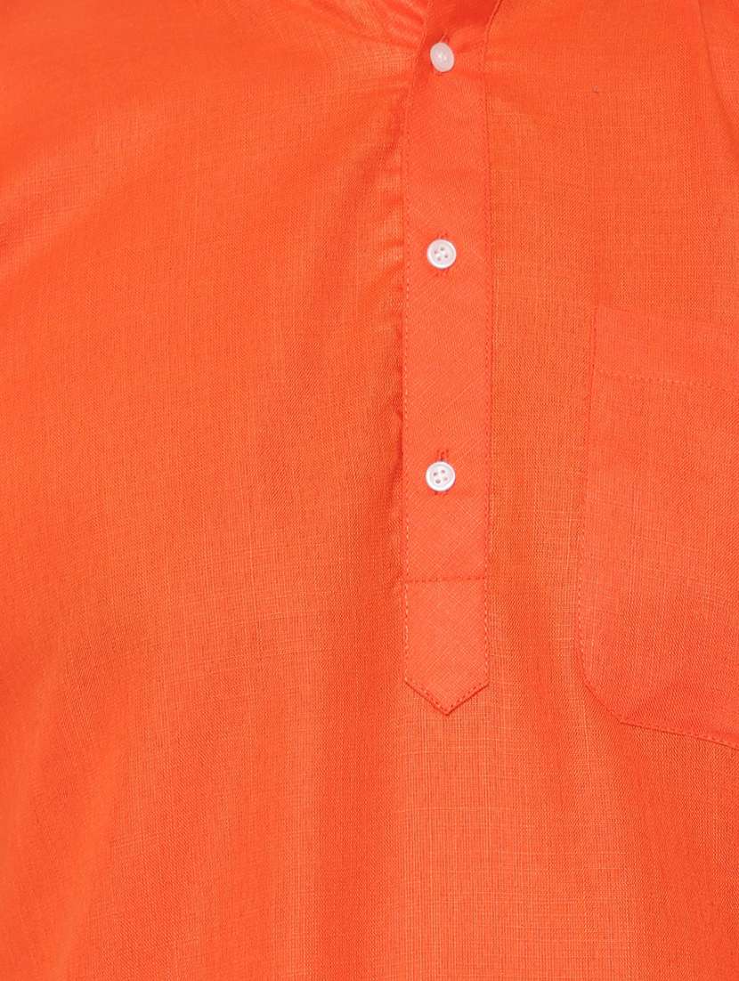men solid mandarin neck short sleeve short kurta - 21537952 -  Standard Image - 3