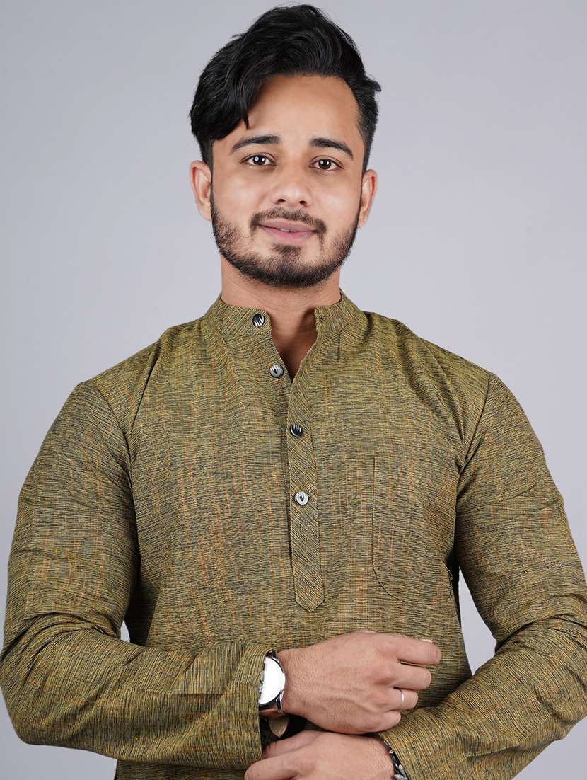 men self design long sleeves kurta - 21537969 -  Standard Image - 3