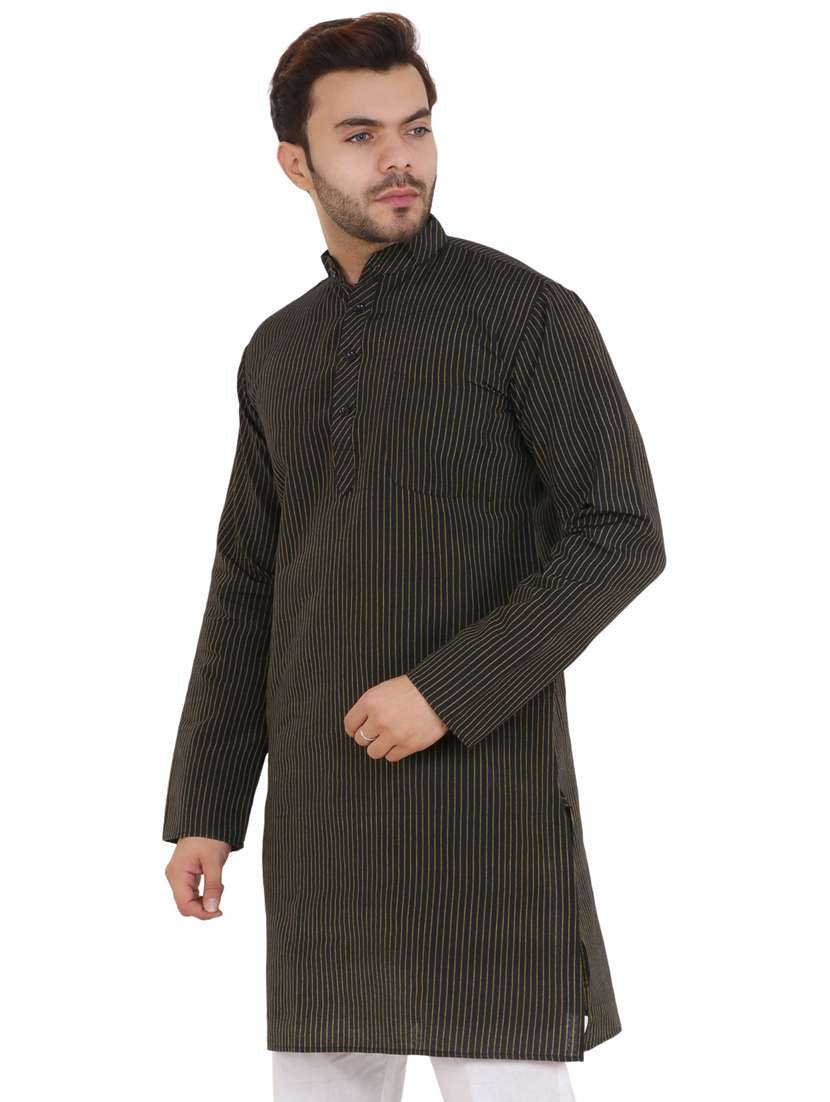 black cotton blend short  kurta