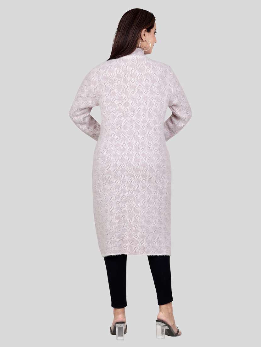 women self design long cardigan - 21537994 -  Standard Image - 3