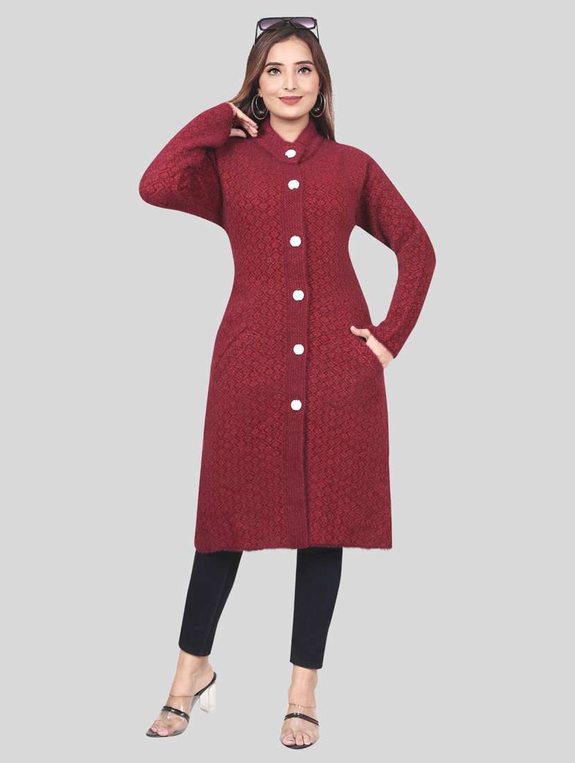 women self design long cardigan - 21537995 - Zoom Image - 0