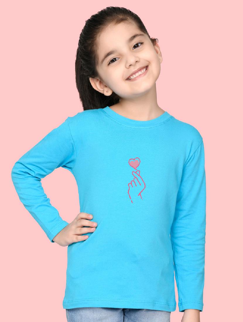 girls round neck printed regular tee - 21538369 - Zoom Image - 0