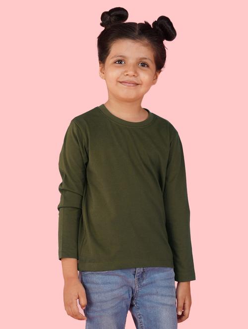 olive cotton blend plain tee - 21538371 -  Standard Image - 0