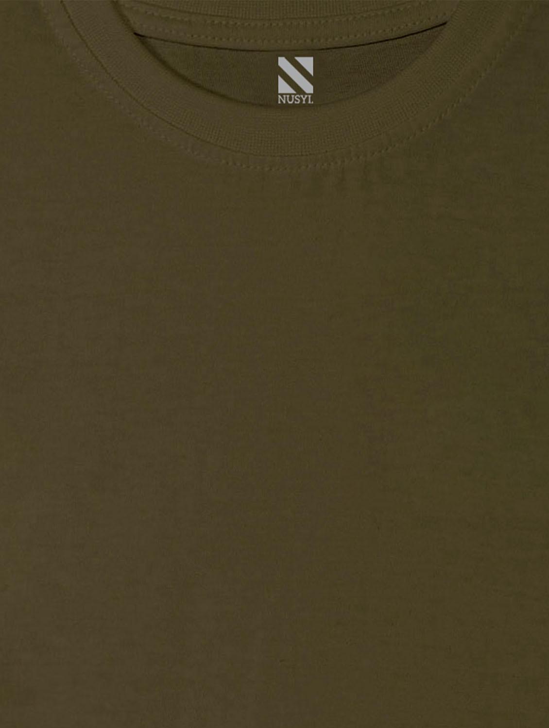olive cotton blend plain tee - 21538371 - Standard Image - 3