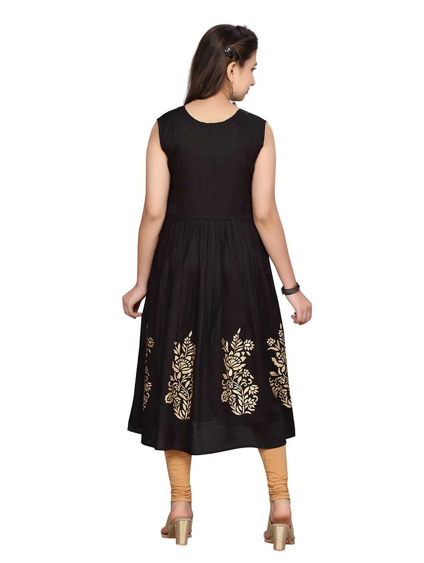 girls printed sleeveless flared kurti - 21538410 -  Standard Image - 3