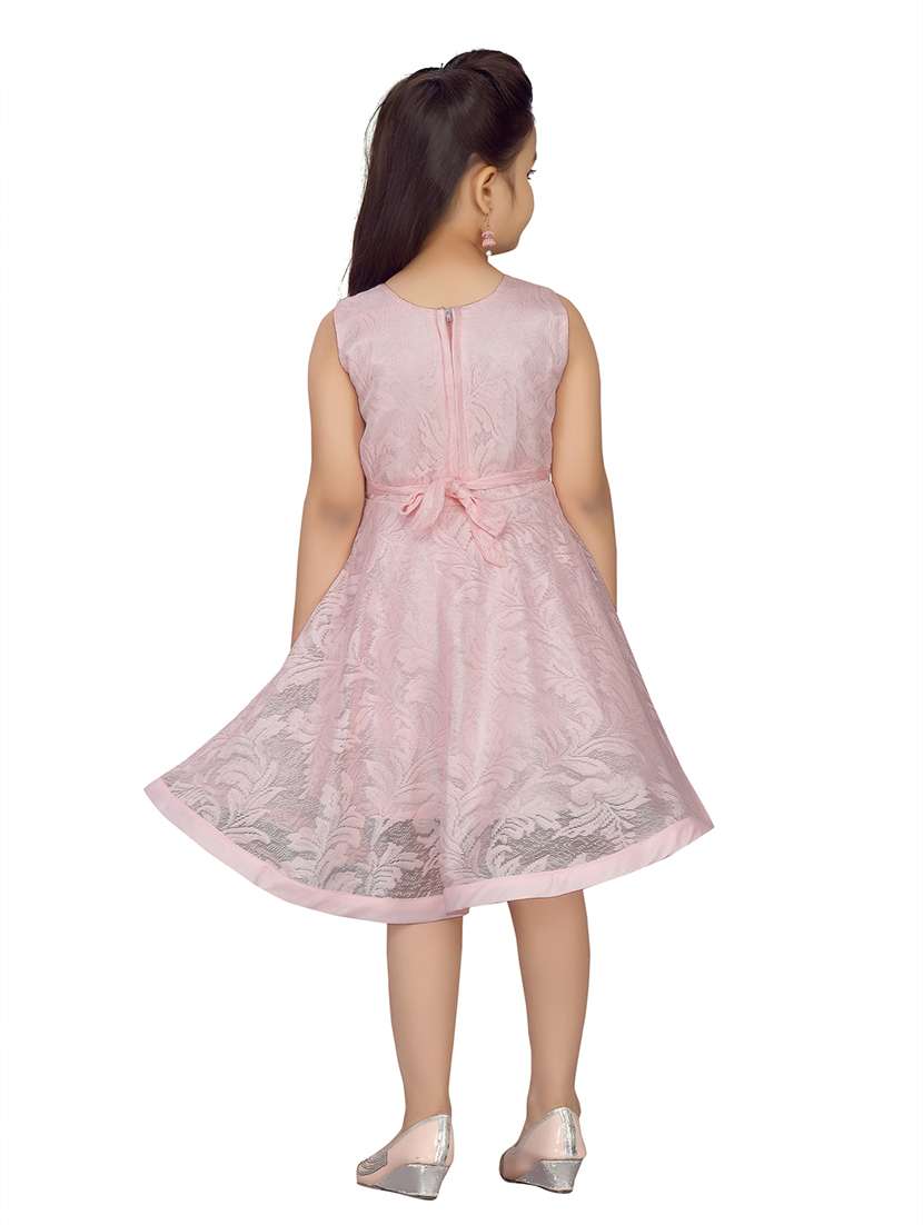 girls self design sleeveless frock - 21538440 -  Standard Image - 3