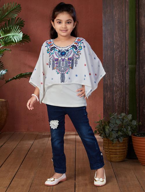 girls printed round neck top - 21538498 - Standard Image - 0