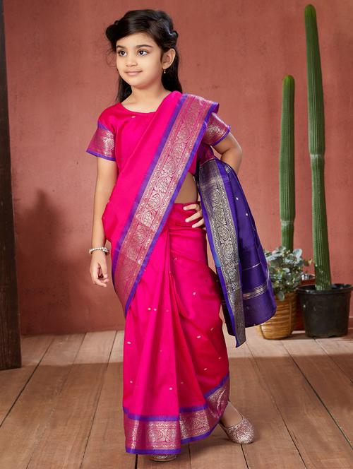 girls self design ready to wear ethnic saree - 21538511 -  Standard Image - 0