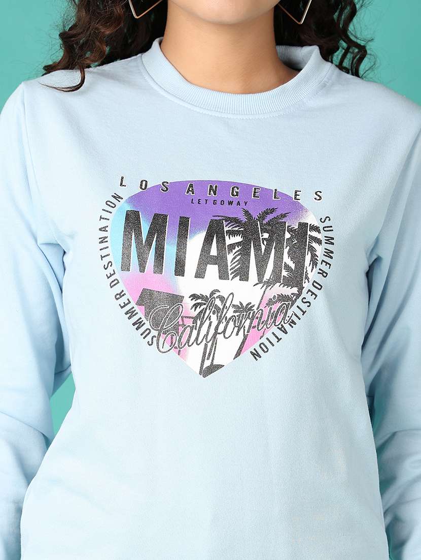 Women Front Print Long Sleeve Sweatshirt - 21538588 -  Standard Image - 5