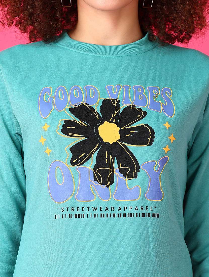 women front print long sleeves sweatshirt - 21538589 -  Standard Image - 5