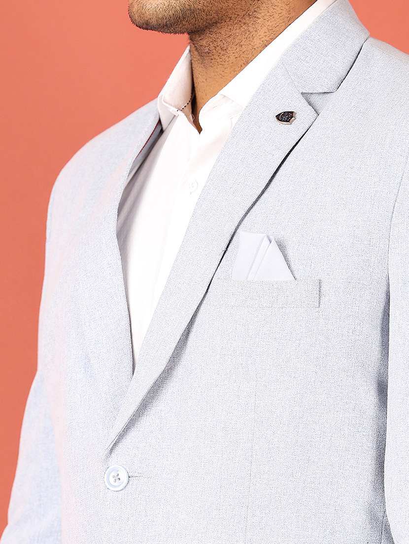 blue cotton single breasted casual blazer - 21538598 -  Standard Image - 5