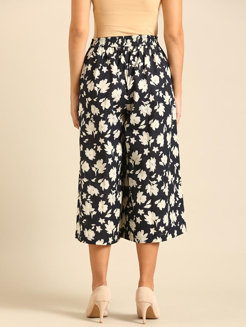 women printed flat front culottes - 21539060 - Standard Image - 3