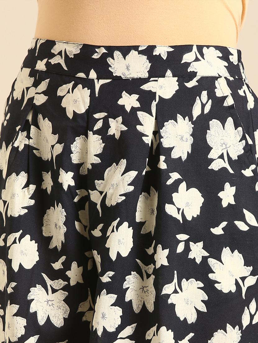 women printed flat front culottes - 21539060 - Standard Image - 5