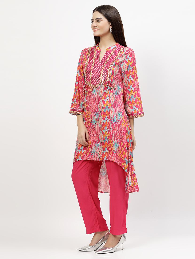 women embroidered detailed kurta pant set - 21539116 - Standard Image - 3