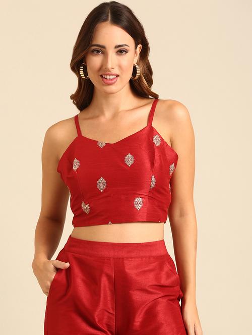 women self design shoulder strap blouse - 21539122 -  Standard Image - 0