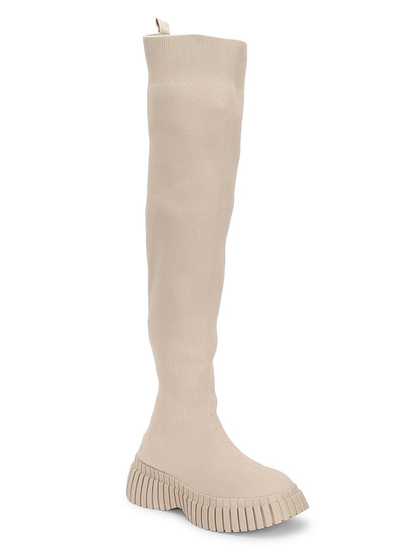 women solid knee length boots