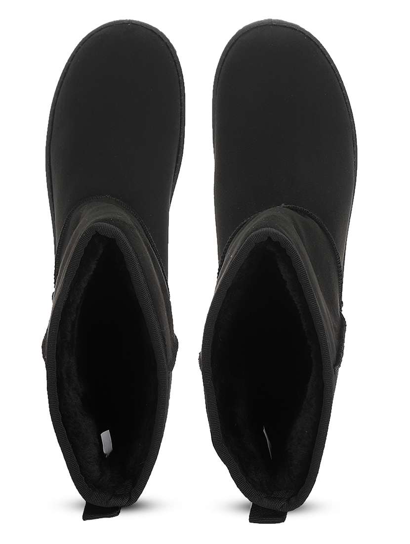 women solid ankle length boots - 21539177 - Standard Image - 3