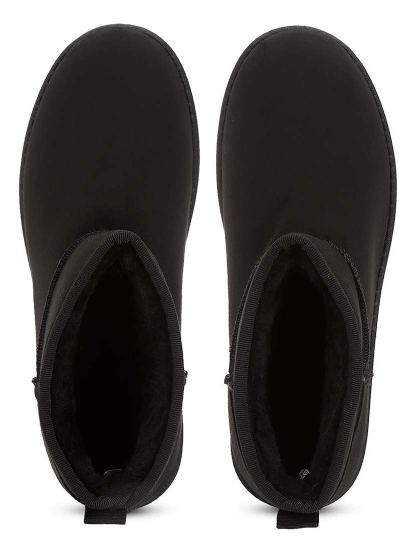 women solid ankle length boots - 21539179 - Standard Image - 3