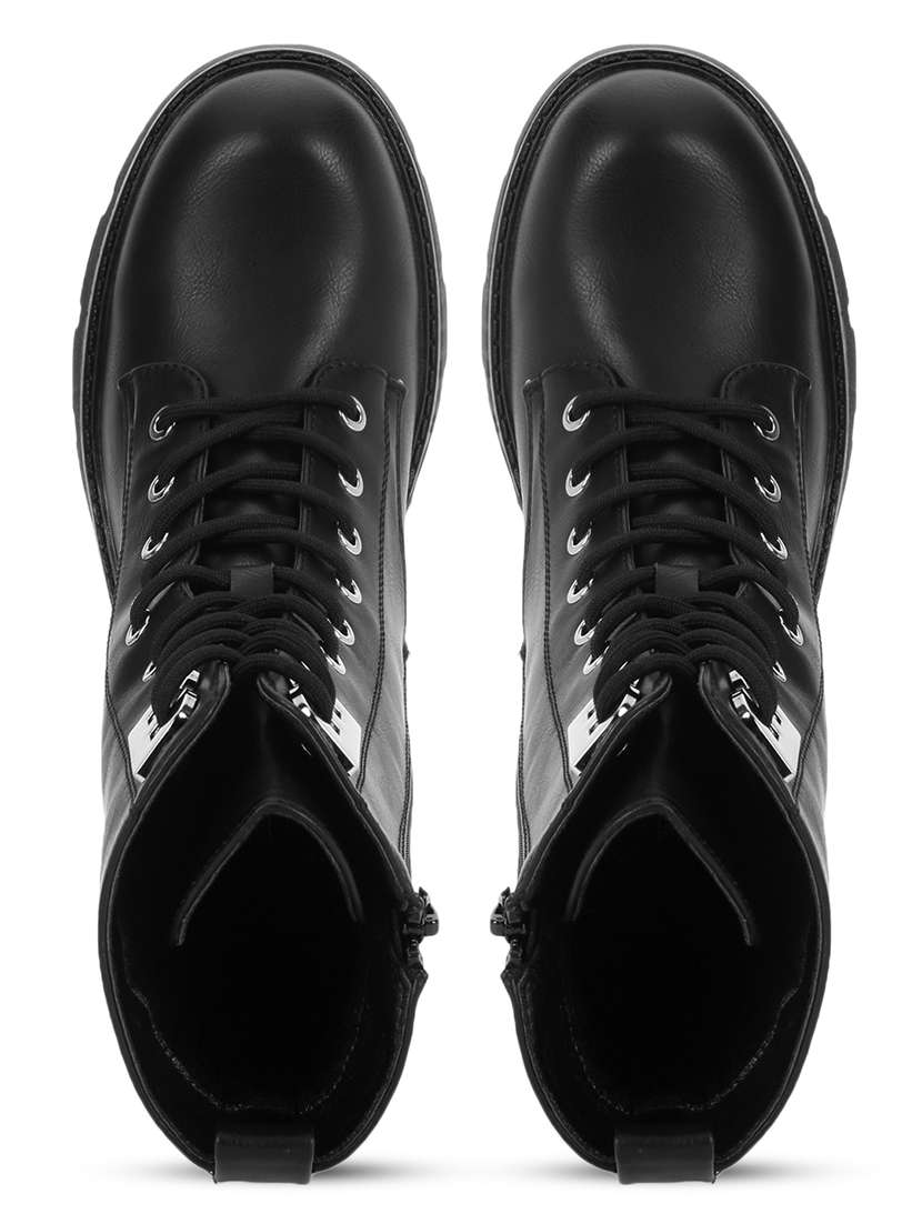 women solid ankle length boots - 21539187 -  Standard Image - 3