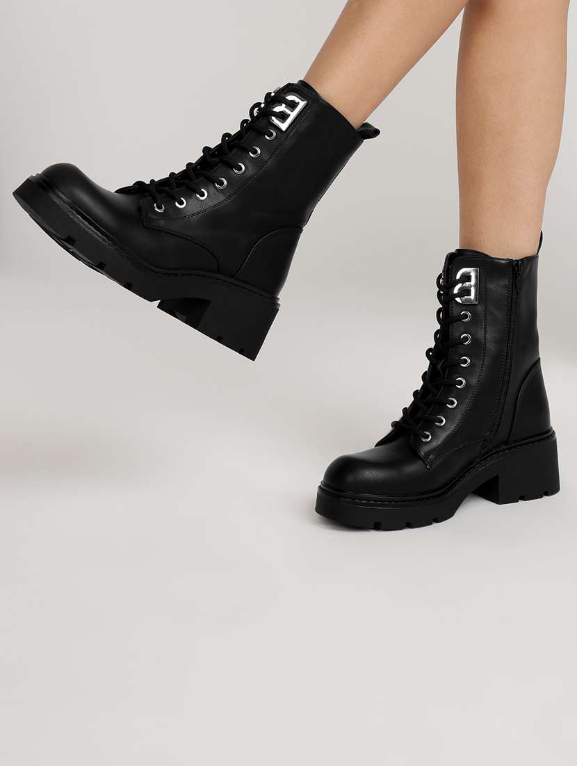 women solid ankle length boots - 21539187 -  Standard Image - 5