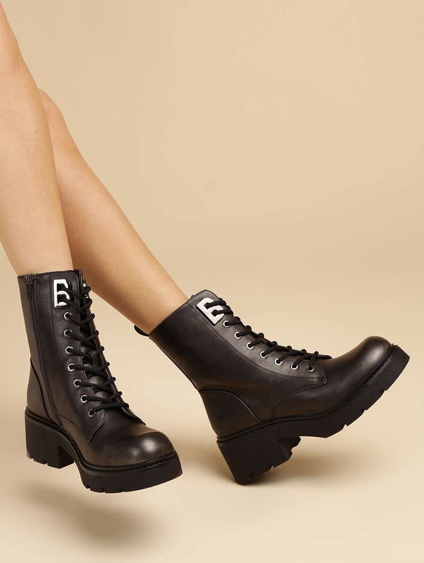 women solid ankle length boots - 21539188 -  Standard Image - 5