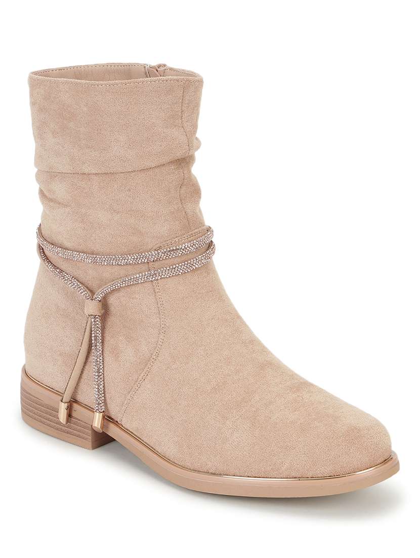 women solid ankle length boots