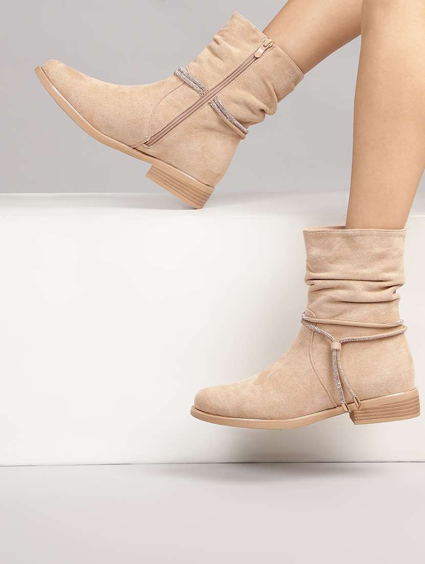 women solid ankle length boots - 21539190 -  Standard Image - 5