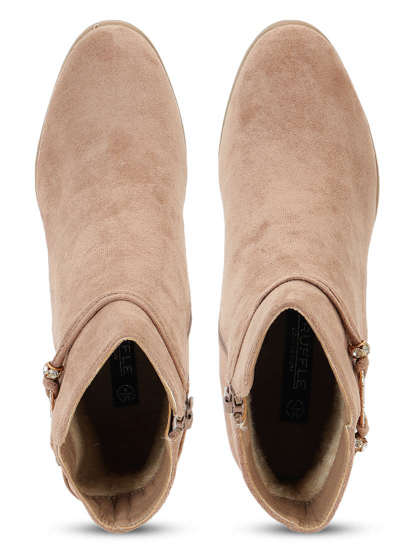 women solid ankle length boots - 21539192 -  Standard Image - 3