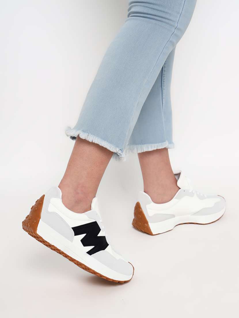 women colourblocked lace up casual shoes - 21539194 -  Standard Image - 5