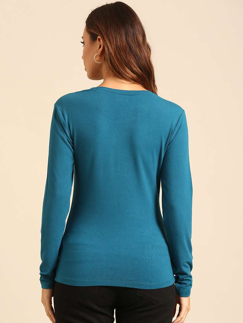 women round neck plain t-shirt - 21539434 -  Standard Image - 3