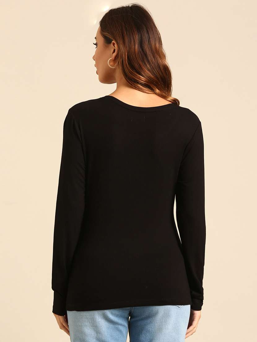 women round neck plain t-shirt - 21539435 -  Standard Image - 3