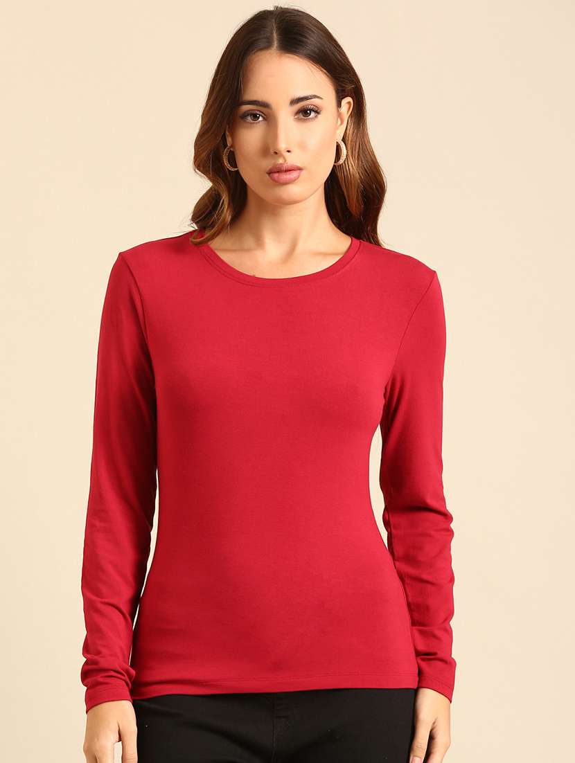women round neck plain t-shirt