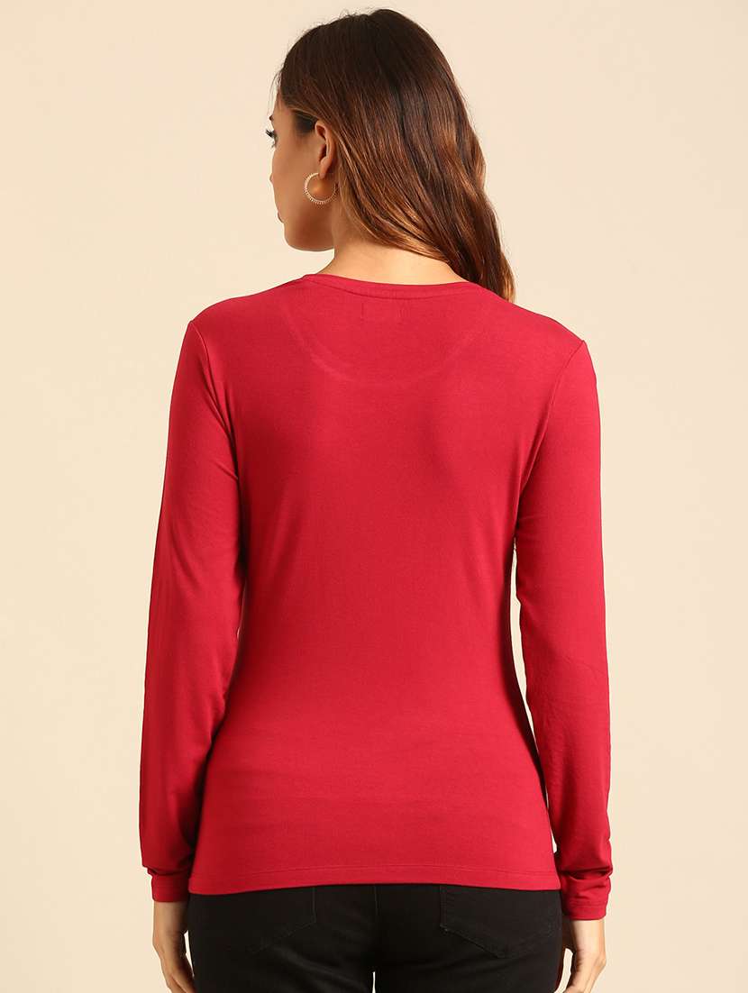 women round neck plain t-shirt - 21539438 -  Standard Image - 3