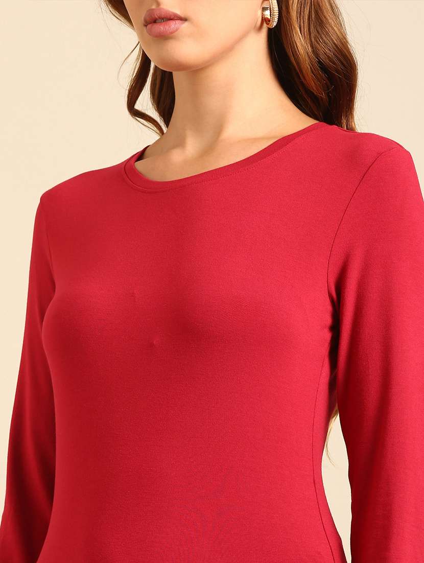women round neck plain t-shirt - 21539438 -  Standard Image - 5