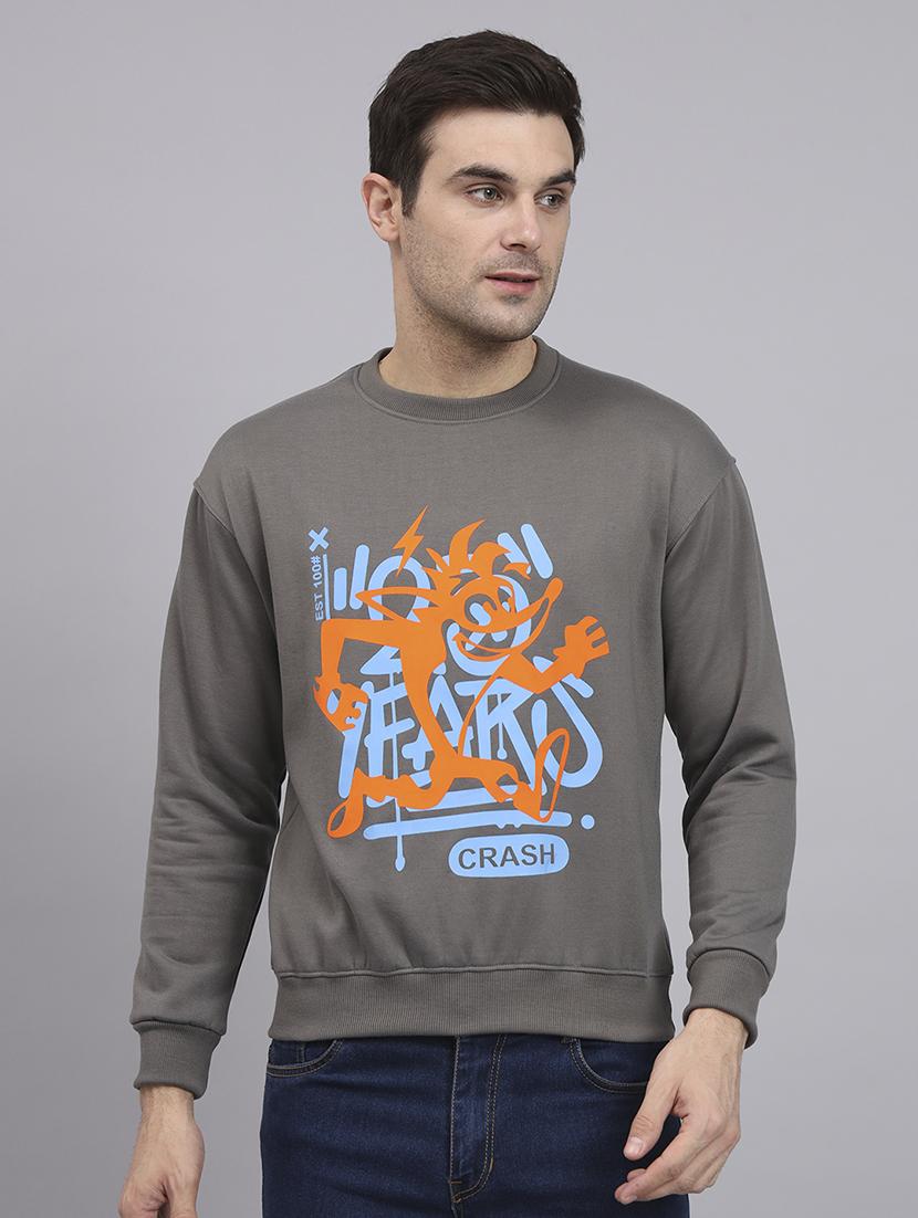 men long sleeves front print sweatshirt - 21539501 - Zoom Image - 0