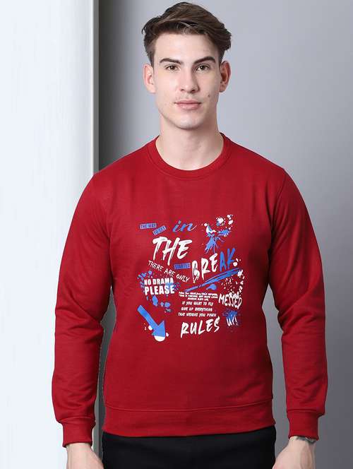 men long sleeves front print sweatshirt - 21539733 - Standard Image - 0