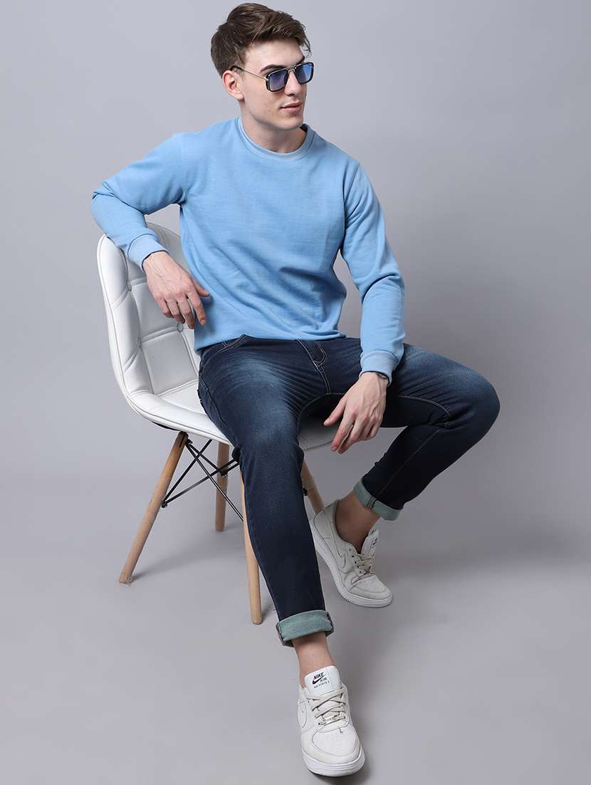 men long sleeves plain sweatshirt - 21539858 - Standard Image - 3