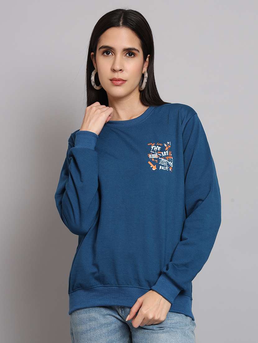women long sleeves front & back print sweatshirt