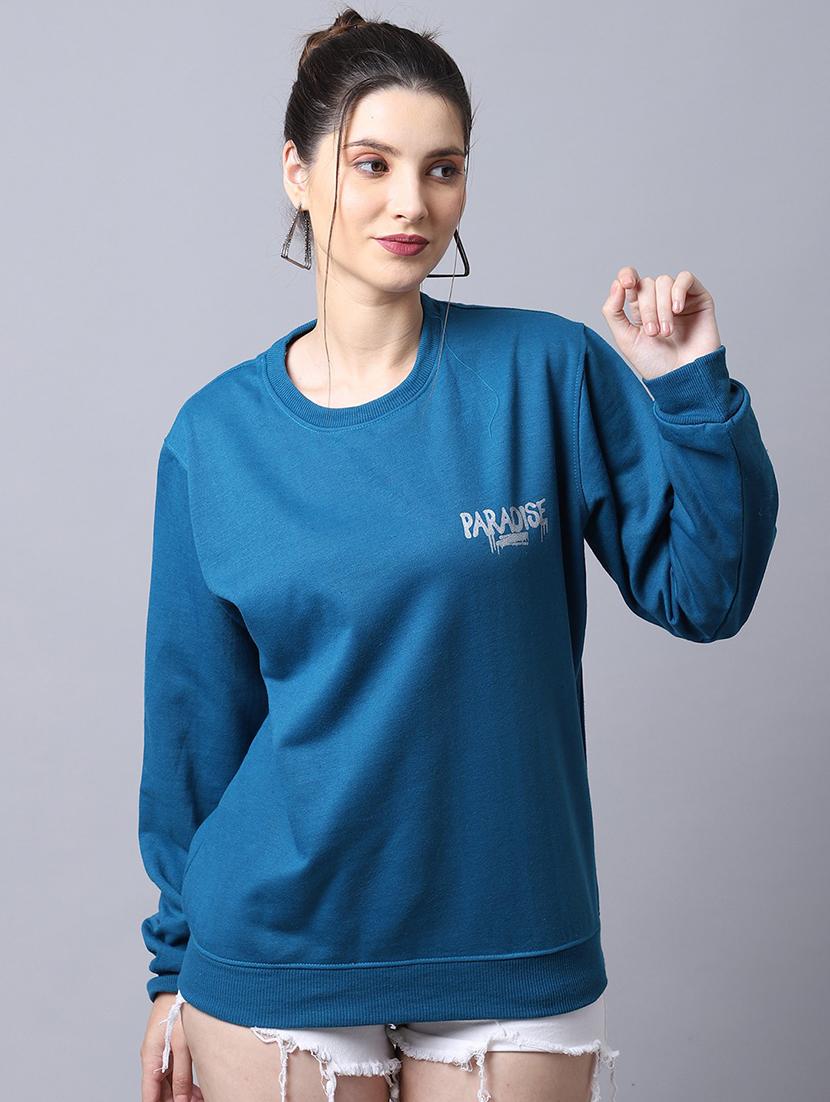 women long sleeves front & back print sweatshirt