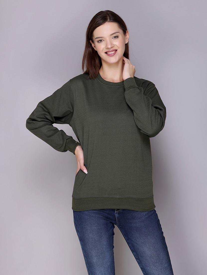 women long sleeves plain sweatshirt