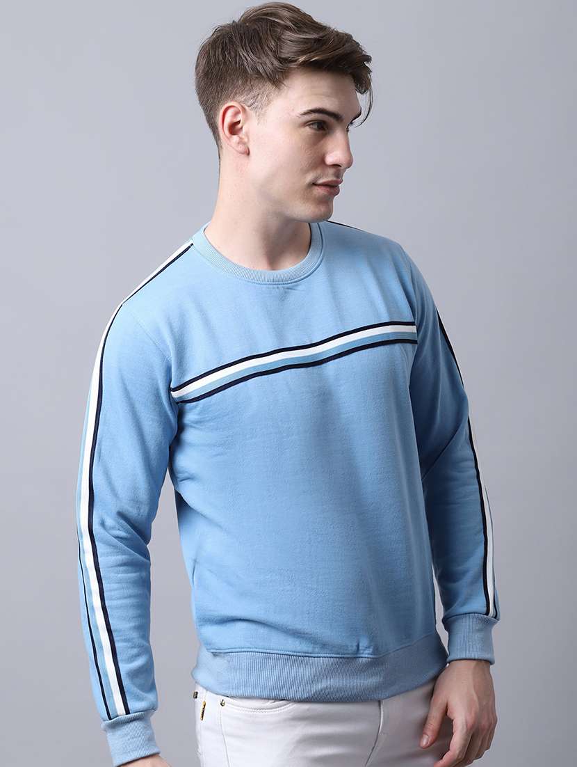men striped printed round neck sweatshirt - 21539948 - Zoom Image - 0