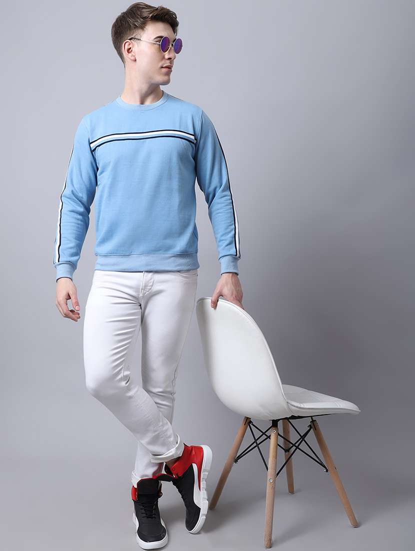 men striped printed round neck sweatshirt - 21539948 - Standard Image - 3