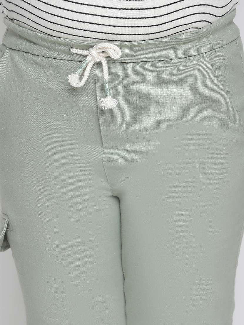 girls green solid casual trouser - 21540000 -  Standard Image - 5