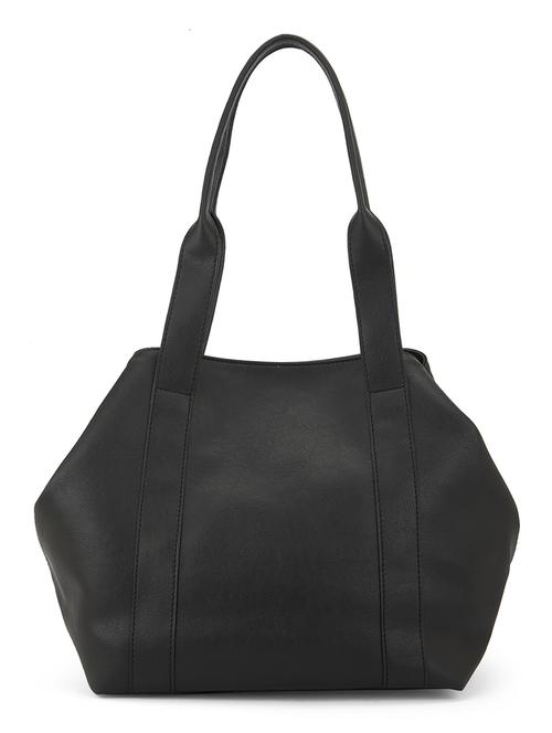 globus women black vegan leather textured shoulder bag - 21541615 - Standard Image - 0