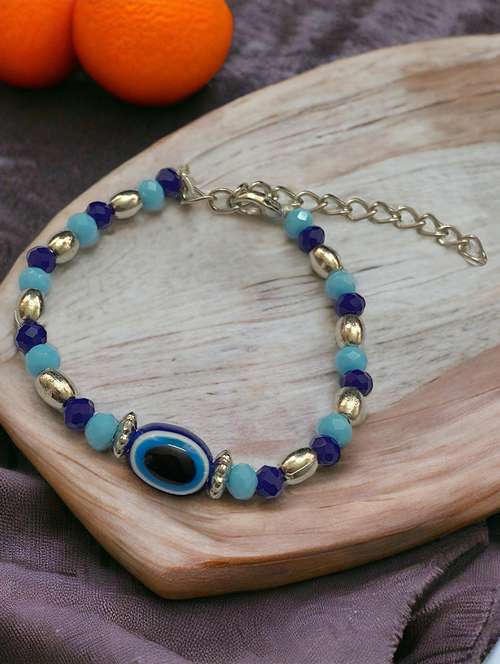 women silver evil eye beaded bracelet - 21541634 - Standard Image - 0