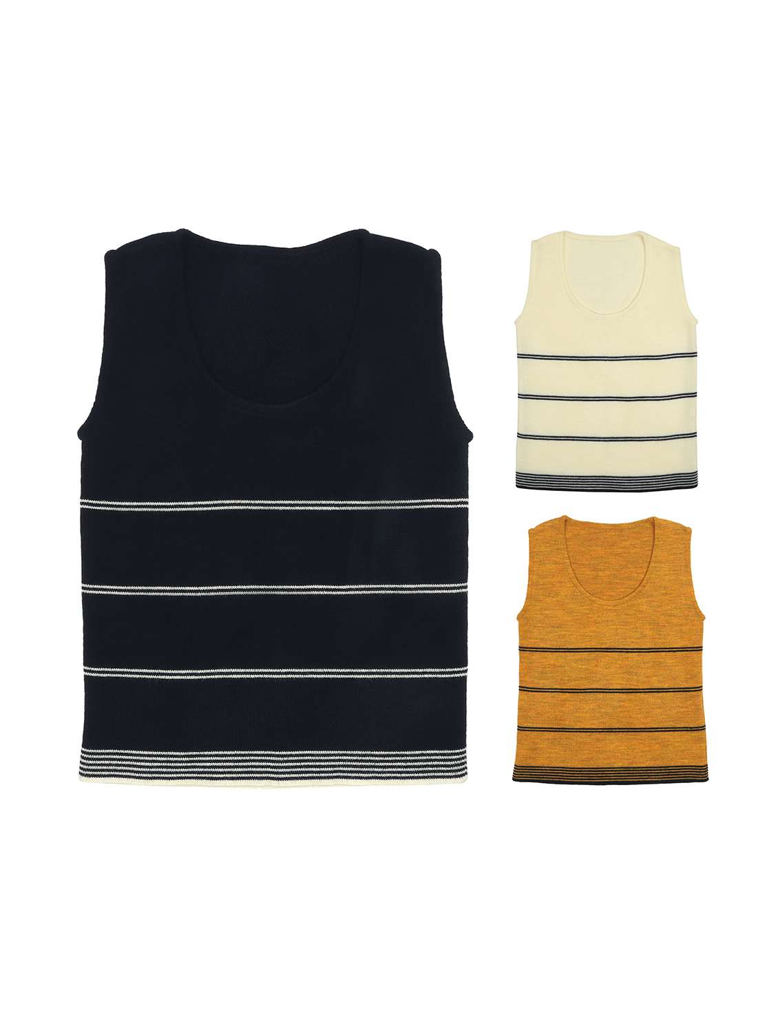 pack of 3 boys striped sleeveless sweater